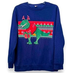 Men's Size XL (46-48) T-Rex Ugly Christmas Sweater Sweatshirt